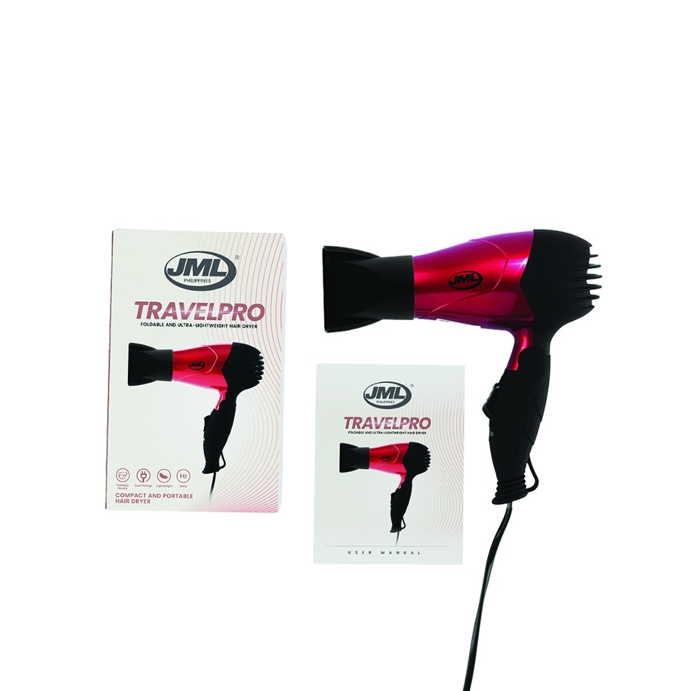 JML Travel Pro Hair Dryer Metallic Red