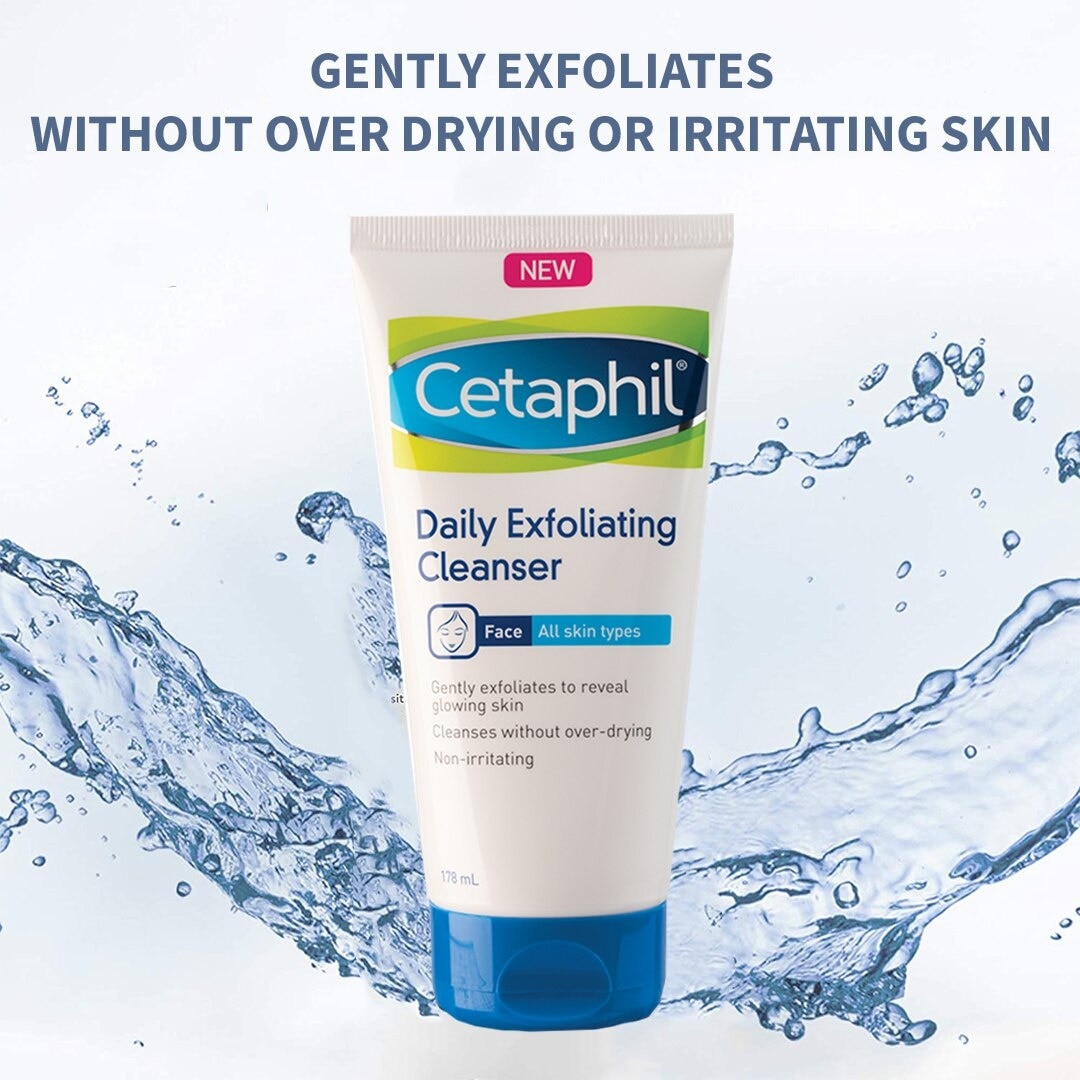 Cetaphil Daily Exfoliating Cleanser 178ml [For Oily and Sensitive Skin / Gentle Facial Wash]