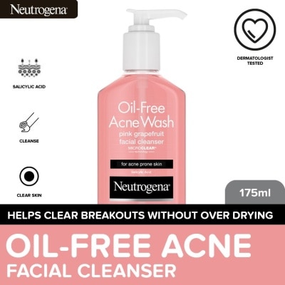 NEUTROGENA Oil Free Acne Pink Grapefruit Facial Cleanser - 175 ML