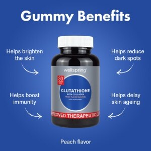 WELLSPRING WELLSPRING Glutathione With Collagen Peach Flavor Gummies 30s