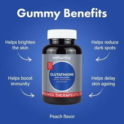 wellspring glutathione WELLSPRING WELLSPRING Glutathione With Collagen Peach Flavor Gummies 30s