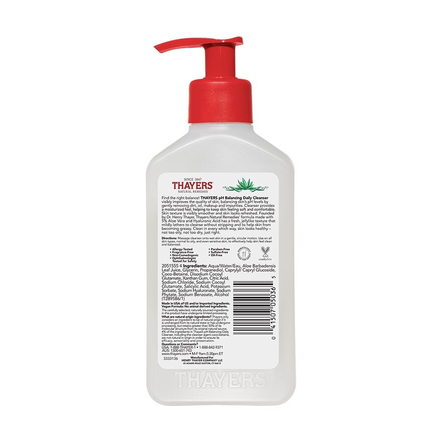 THAYERS Ph Balancing Gentle Cleanser With Aloe Vera 237ml