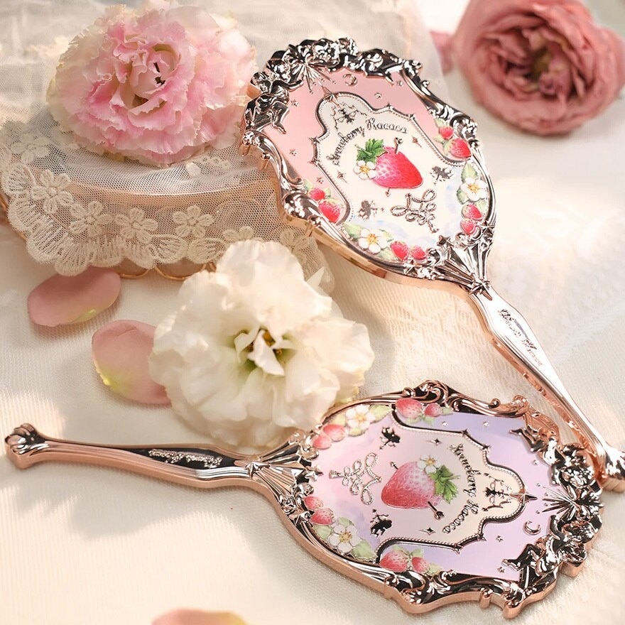 Strawberry Rococo Hand Mirror