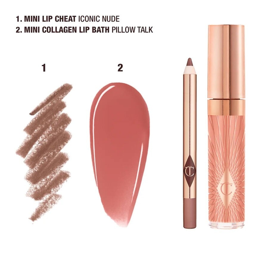 Lip Gloss & Lip Liner Set – Nude Pink