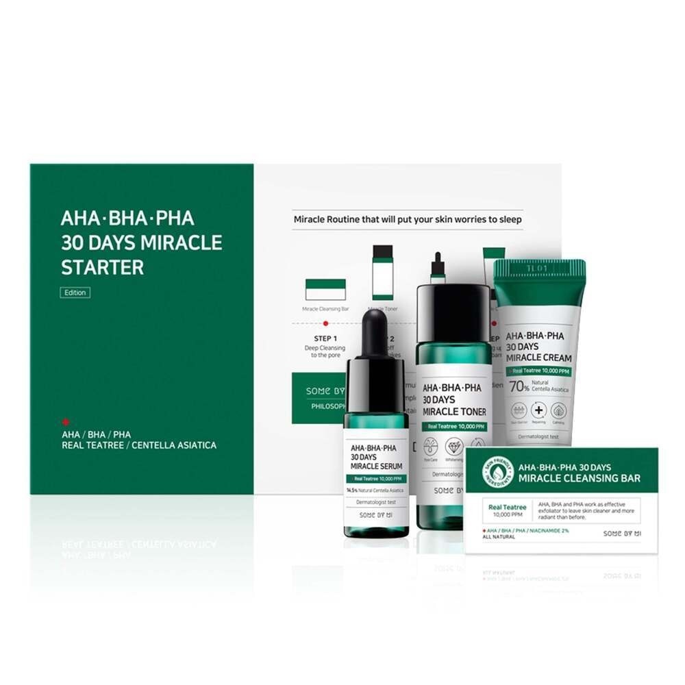 AHA BHA PHA 30 Days Miracle Starter Kit - 30ML/10ML/20G/30G