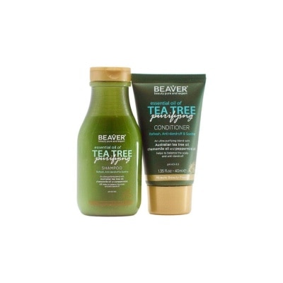 BEAVER BEAVER - Tea Tree Oil Shampoo 60Ml and Conditioner 40Ml Trav Set