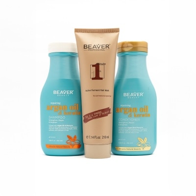 BEAVER BVR ARGAN SET 350ML W/ 1 MIN HAIR MASK