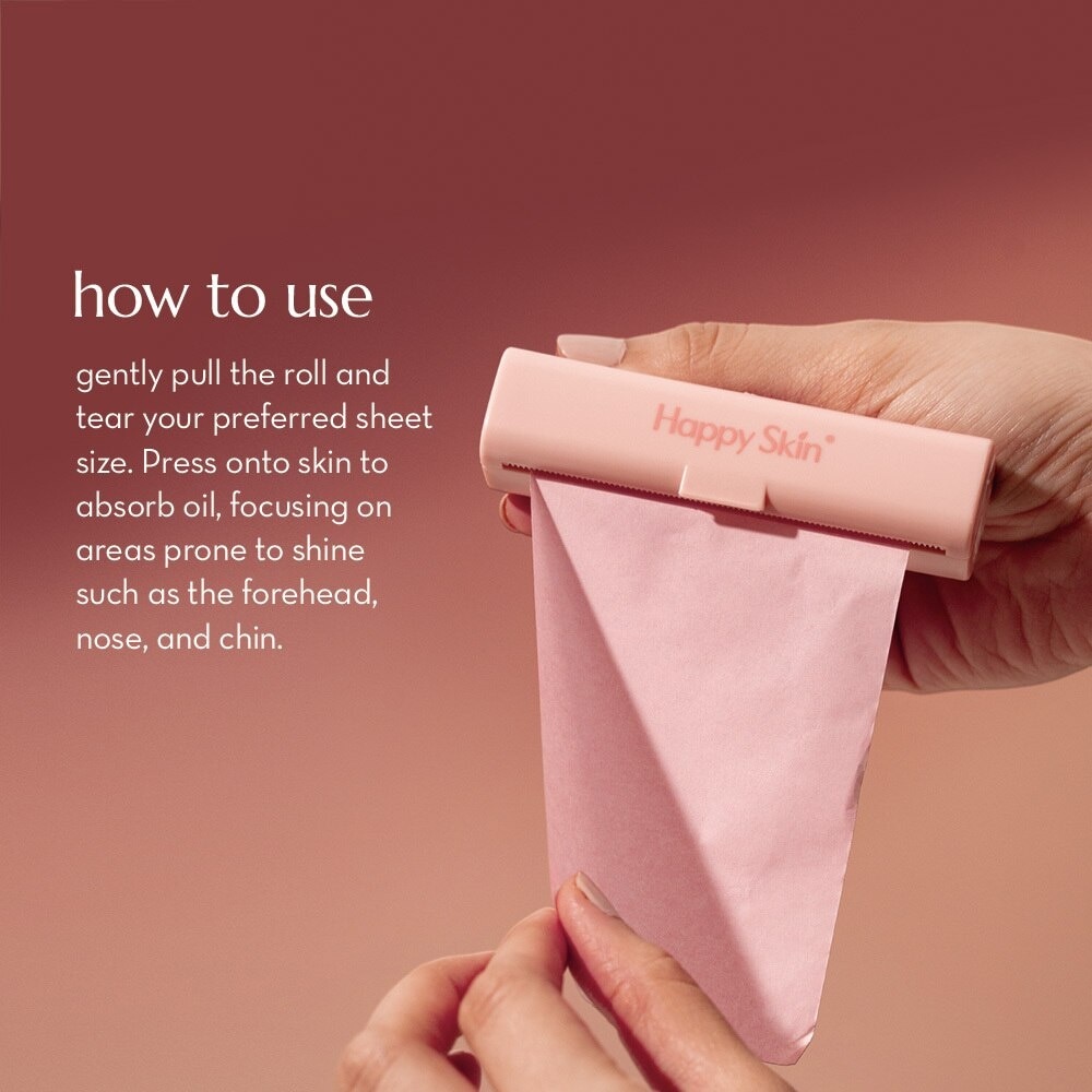 HAPPY SKIN BLOTTING SHEET ROLLER PINK