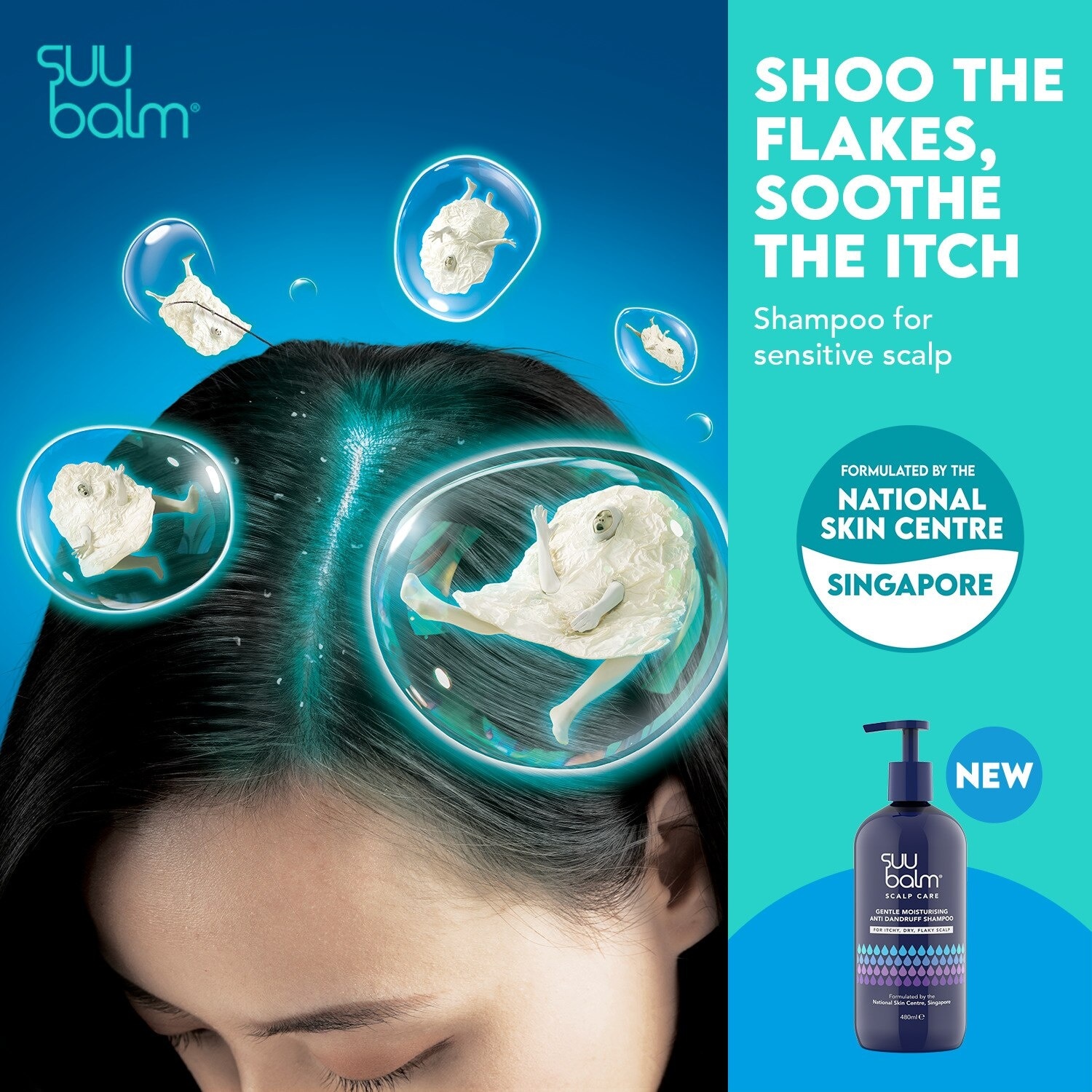 Suu Balm Gentle Moisturising Anti Dandruff Shampoo 480ml