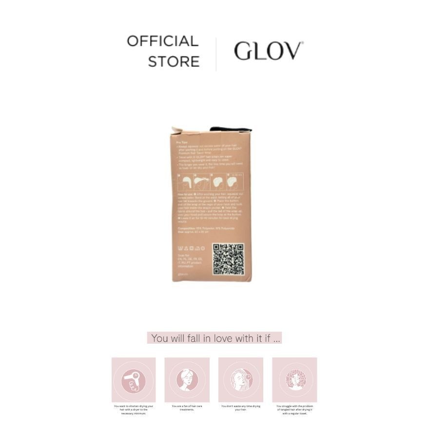 GL00005286 GLOV Hair Wrap White INT W5 05286