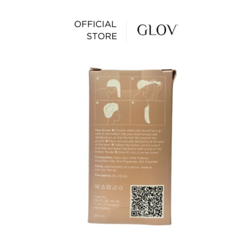 GL00043618 GLOV Hair Wrap Satin Champagne INT W5 43618