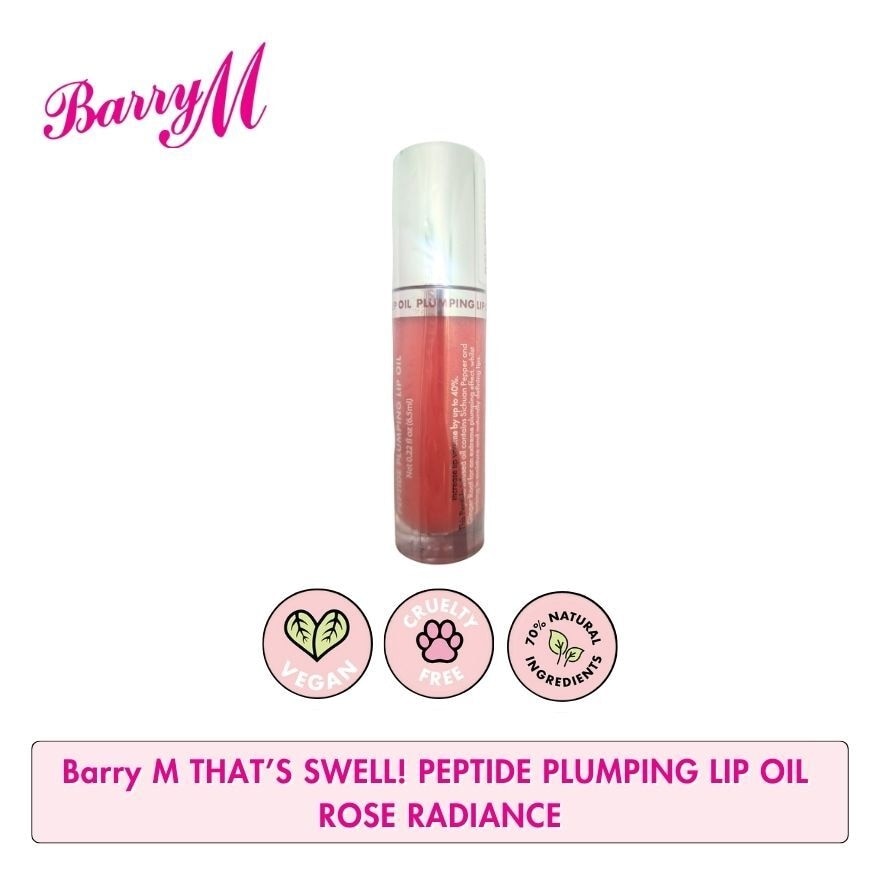 Barry M Thats Swell Peptide Plumping Lip Oil Rose Radiance