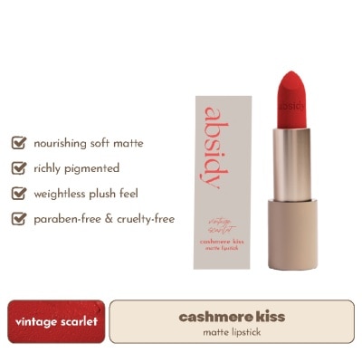 ABSIDY - Cashmere Kiss Matte Lipstick Vintage Scarlet 3.2 g